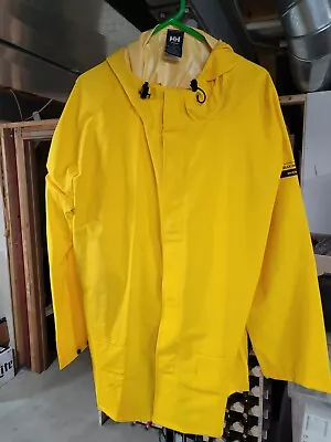 Helly Hansen Highliner Jacket Yellow And Bib Overall Foul Weather Gear Rain Suit • $50