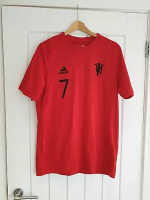 MANCHESTER UNITED Red Adidas Ronaldo #7 Short Sleeve T Shirt Size Men's M • £11.99