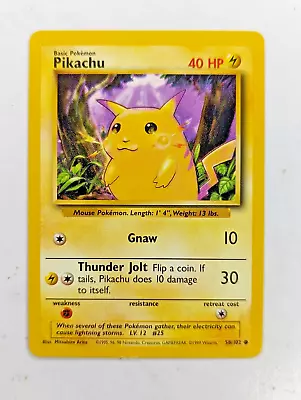 Pokémon TCG Pikachu Base Set 58/102 Regular Unlimited Common • $2.25