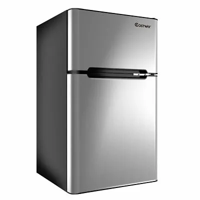 $269 • Buy Stainless Steel Refrigerator Small Freezer Cooler Fridge Compact 3.2 Cu Ft. Unit