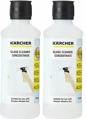 2 X Karcher 500ml Glass Cleaning Concentrate For Window Vac Cleaner • £16.95