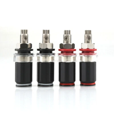 £10.79 • Buy 4pcs Rhodium Plated HiFi Speaker Binding Post Amplifier Banana Socket Terminal