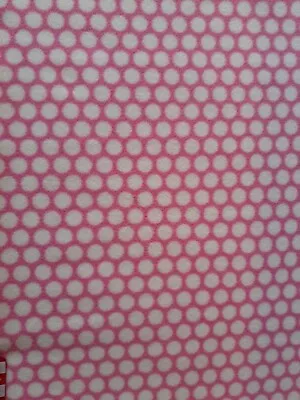 Polar Fleece Micro Fleece Pink Polka Dot 150cm Wide By The Meter • £5