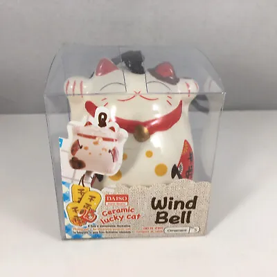 Daiso Japan Japanese Wind Chime Ceramic Maneki Neko Lucky Cat Wind Catcher Bell • $19.95