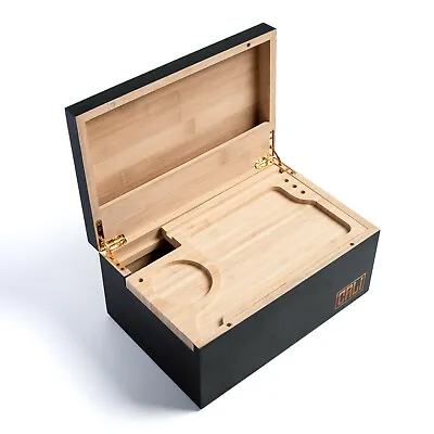 £39.99 • Buy CALI Bamboo Stash Smokers Herb Smoking Box Includes Rolling Tray & Magnetic Lid