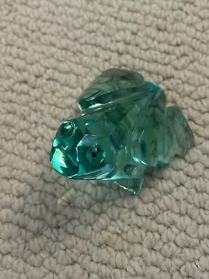 Frog Figurine Made Of Green Volcanic Glass • $18