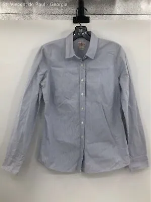J. Crew Pin Stripe 100% Cotton Haberdashery Button Down Long Sleeve Shirt - Sz S • $9.99