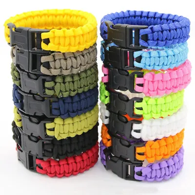 Paracord Survival Bracelet Wristband Military Emergency Camping Hiking Rescue • $7.59