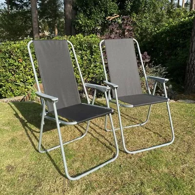 Outdoor Folding Garden Chairs Furniture Set Metal Patio Balcony Chair (Set Of 2) • £34.99