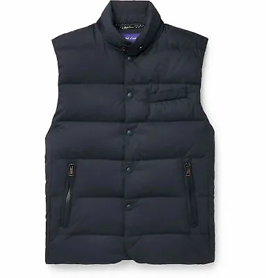 Ralph Lauren Purple Label Whitwell Quilted Navy Down Puffer Vest Gilet Jacket  • $425.88