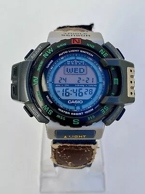 Vintage Casio PRT40 Men's Protrek Watch Triple Sensor Baro Compass Altimeter • $100