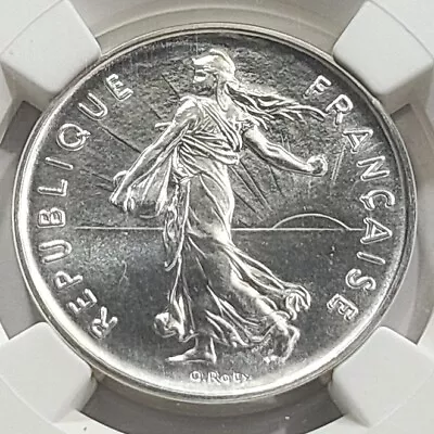 1979 France Silver 5 Francs Piedfort Proof NGC PF69 Piefort • $279.95