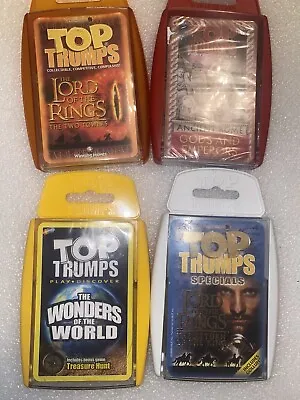Top Trumps Bundle Gods And Emperors Wonders Of The World The Lord Of The Rings • £15