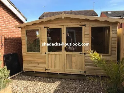 Summerhouse Shed Log Cabin Tanalised Wooden Apex  Garden Room Office Man Cave • £1900