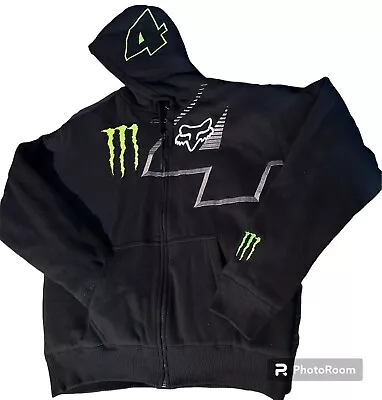 Fox Racing Monster Energy Zip Hoodie Size Xl Ricky Carmichael Black • $99.99