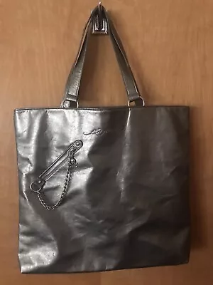 Ed Hardy Gold Metallic Tote With Silver Skull/Chain Pocket Accent Never Used. • $24.99