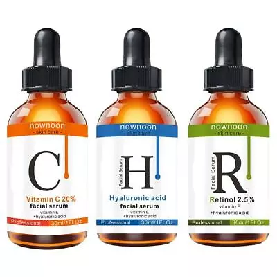 $5.97 • Buy Pure 20% Vitamin C Facial Serum & Hyaluronic Acid Retinol 2.5% Facial Serum 30ml