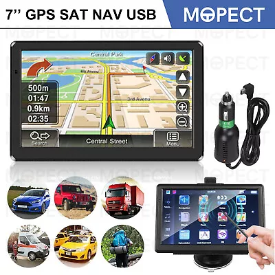 MOPECT Car Truck Sat Nav 7 Inch With Western EU & U.K. Lifetime Free Maps 2024 • £38.99