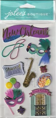 Jolee's Boutique 3-D Stickers NEW ORLEANS Mardi Gras Theme 01592 Fast FREE Ship! • $6.85