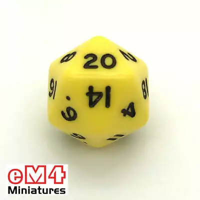 Opaque Yellow D20 Poly Dice • £1.50