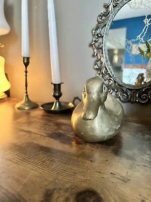 Vintage Solid Brass Duck Figurine. MCM And Extra Heavy • $23