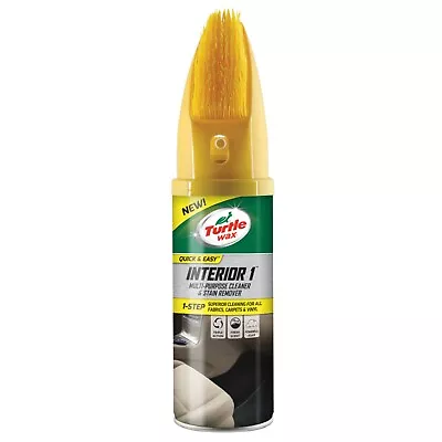 Turtle Wax Interior 1 Car Seat Upholstery & Carpet Dry Foam Cleaner Brush 400ml • £9.99