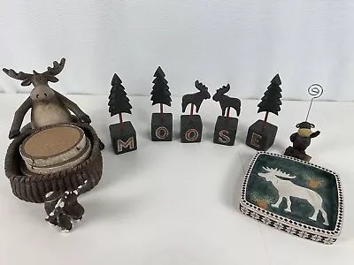 Lot Of Rustic MOOSE Cabin Lodge Decorations Moose Coasters Ornament • $11.47
