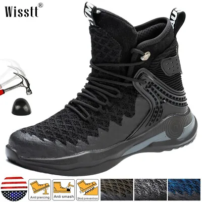 Mens Sports Indestructible Sneakers Outdoor Safety Shoes Steel Toe Work Boots US • $27.99