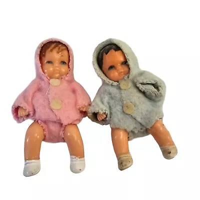 Vintage Shackman Baby Doll Set Soft Rubber HONG KONG Dollhouse Miniature 2.75 In • $44.94