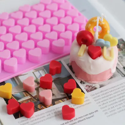£2.39 • Buy 55 Wax Melt Mould Hearts Silicone Chocolate Mold Baking Jelly Ice Cube Tray DIY