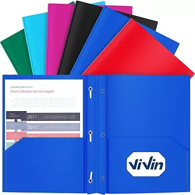 Heavy Duty Plastic Folder 2 Pocket Letter Size Poly File Plastic Folders With... • $27.47