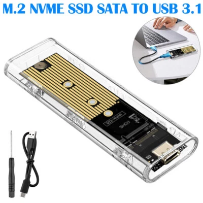 M.2 NVMe SSD To USB 3.2 Type-C Enclosure Case Converter Adapter M&B+M Key • $23.70