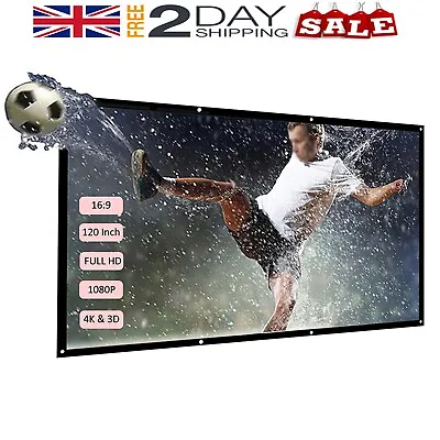 120-inch 16:9 Projector Screen Portable  Projection Screen Foldable Wall N3P9 • £9.35