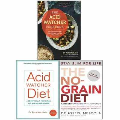 No-Grain Diet Acid Watcher Diet Acid Watcher Cookbook 3 Books Collection Set • £27.99