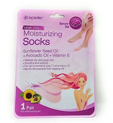 3 Pair Epielle Moisturizing Socks With Moisturizing Gel Larger Size • $13.99