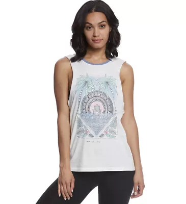 Spiritual Gangster Women’s Hamsa Tropical Palm Rocker Muscle Tee Size M • $14