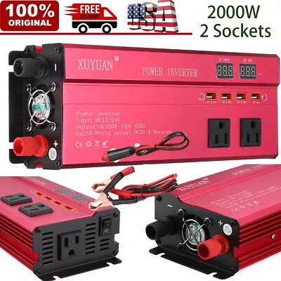 $9.99 • Buy 5000W Power Inverters Converter DC12V To AC110V 4 USB Ports Charger For Truck RV
