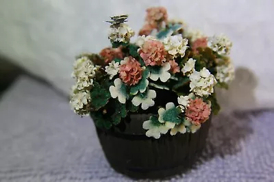 Dollhouse Miniature Barrel Of Flowers • $12.99