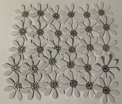 Craft Clearout 50 White Medium Handmade Daisy Paper Flower Embellishments Set 1 • £1.29