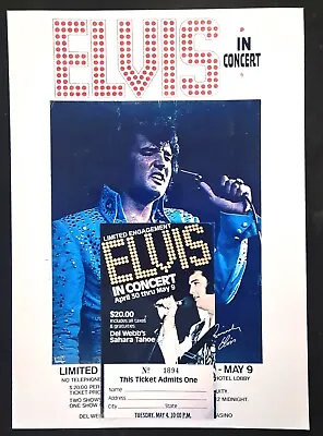 Repro CONCERT TICKET & POSTER : ELVIS PRESLEY 4 May 1976 SAHARA TAHOE Nevada • $24.99