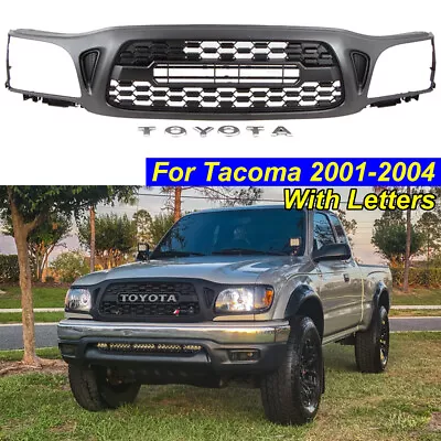 Front Grille For 2001 02 03 04 Tacoma Honeycomb Mesh Grill Matte Black W/Letters • $189.79