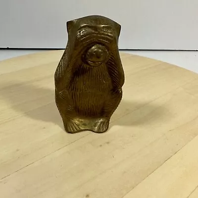 Vintage Solid Brass Monkey See No Evil Paperweights Figurine Decor • $12.95