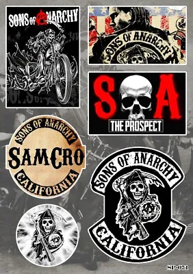 Sons Of Anarchy Sticker Pack | SAMCRO Grim Reaper Skull Biker Motorcycle Logo • $6.99