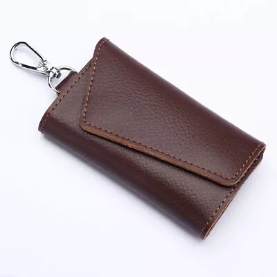 Genuine Leather Key Cards Holder Pouch  Car Key Wallet Housekeeper Key Case Gift • $5.78