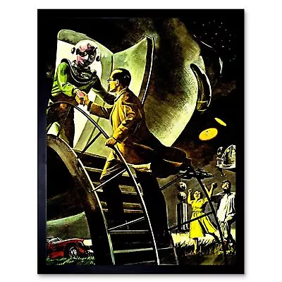 Sci Fi Illustration Alien Space Ufo 12X16 Inch Framed Art Print • $23.49