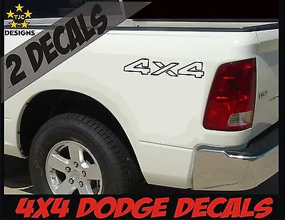 4x4 Truck Bed Decals Sticker Fits Dodge Ram And Dakota GLOSS BLACK (SET Of 2)  • $11.99