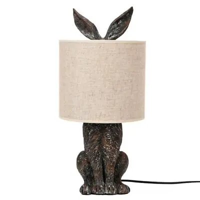 Rabbit Lamp Brown Hiding Hare Table Light Fun Modern Rabbit Ear Lamp • £60