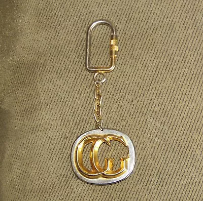 VINTAGE Gucci Italy Key Chain Key Ring Gold Silver Two-Tone Metal Screw Open  • $46.99