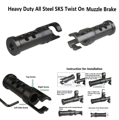 All Steel Quick Detach Twist On SKS Muzzle Brake US Seller • $32.98