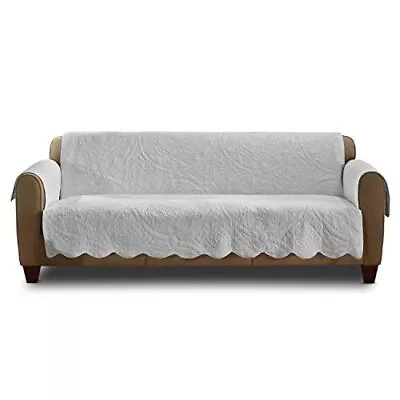 Heirloom Quilted Cotton Furniture Cover With Scallop Edge Sofa Cover Pet Fr... • $105.49